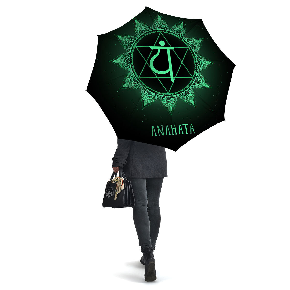Mandala Anahata Chakra Print Umbrella-grizzshop
