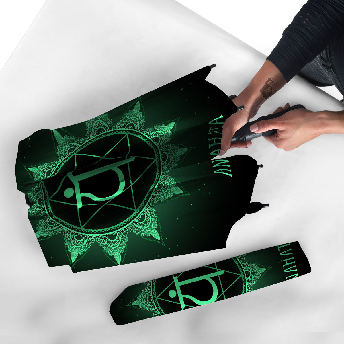 Mandala Anahata Chakra Print Umbrella-grizzshop