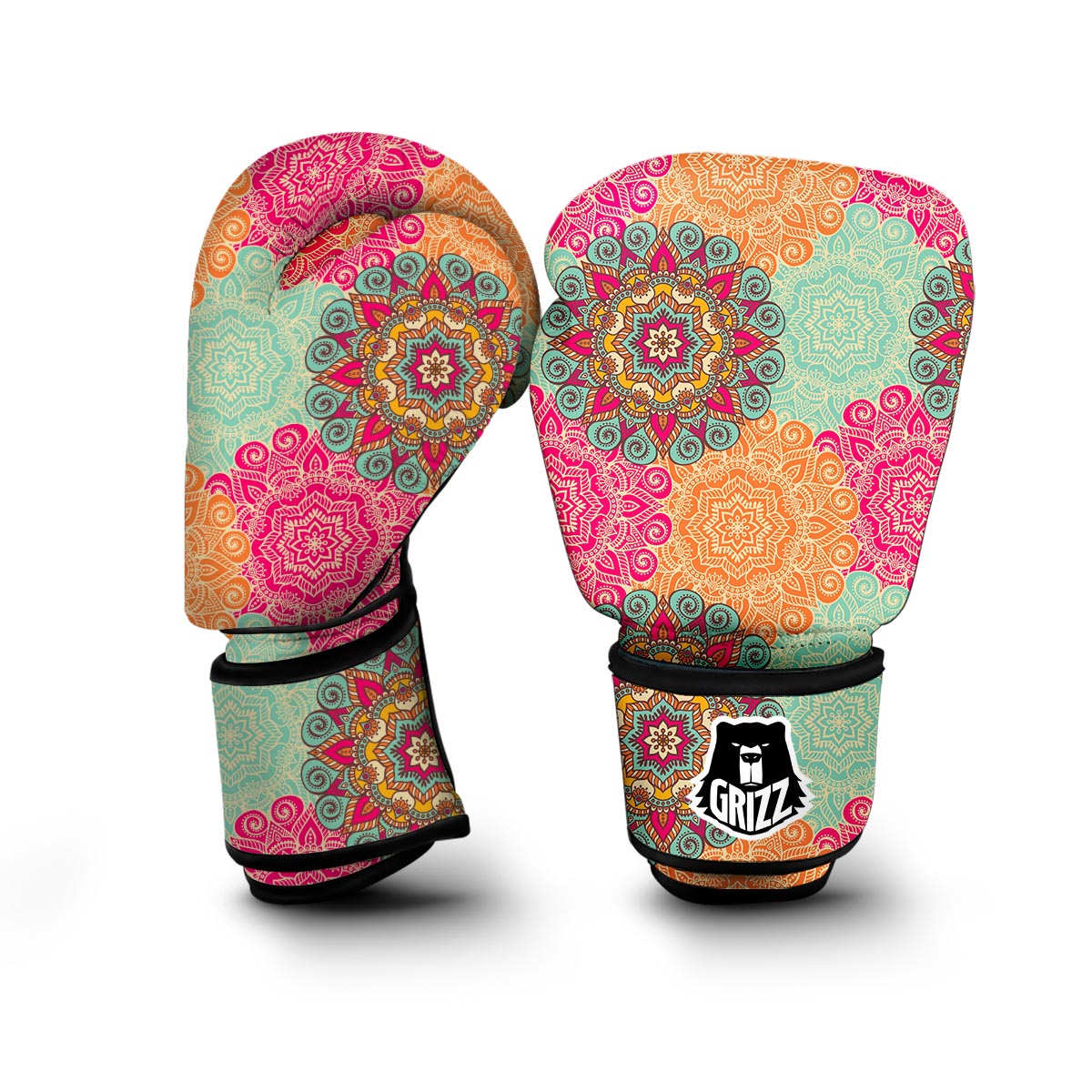 Mandala Bohemian Boho Pattern Print Boxing Gloves-grizzshop