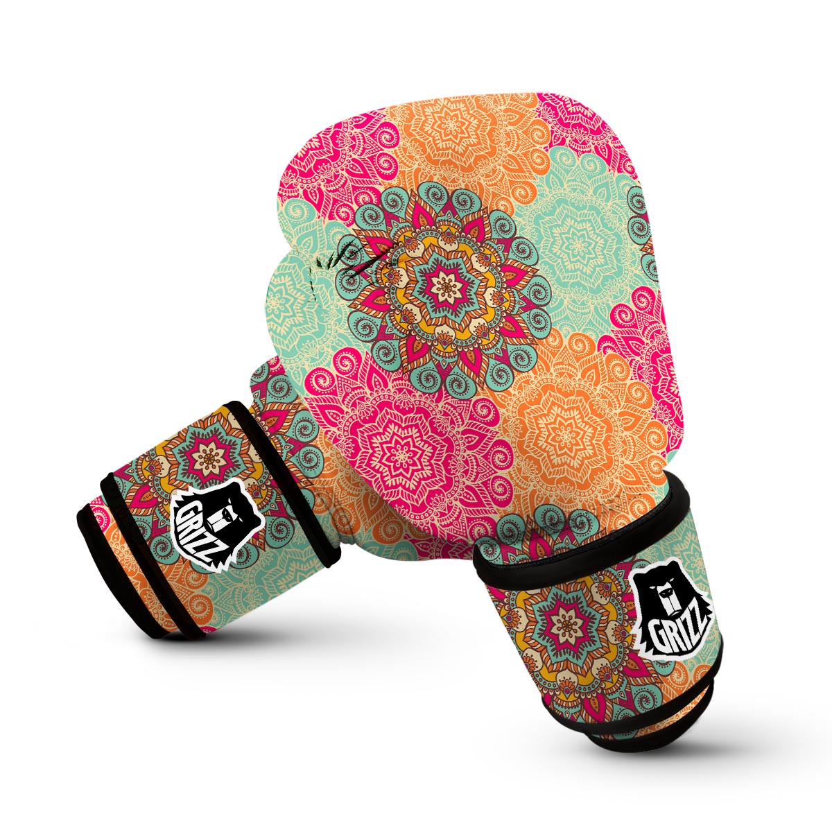 Mandala Bohemian Boho Pattern Print Boxing Gloves-grizzshop