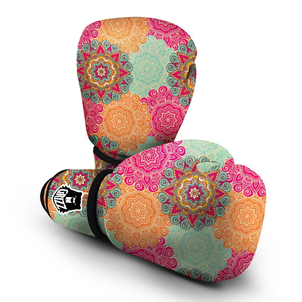 Mandala Bohemian Boho Pattern Print Boxing Gloves-grizzshop