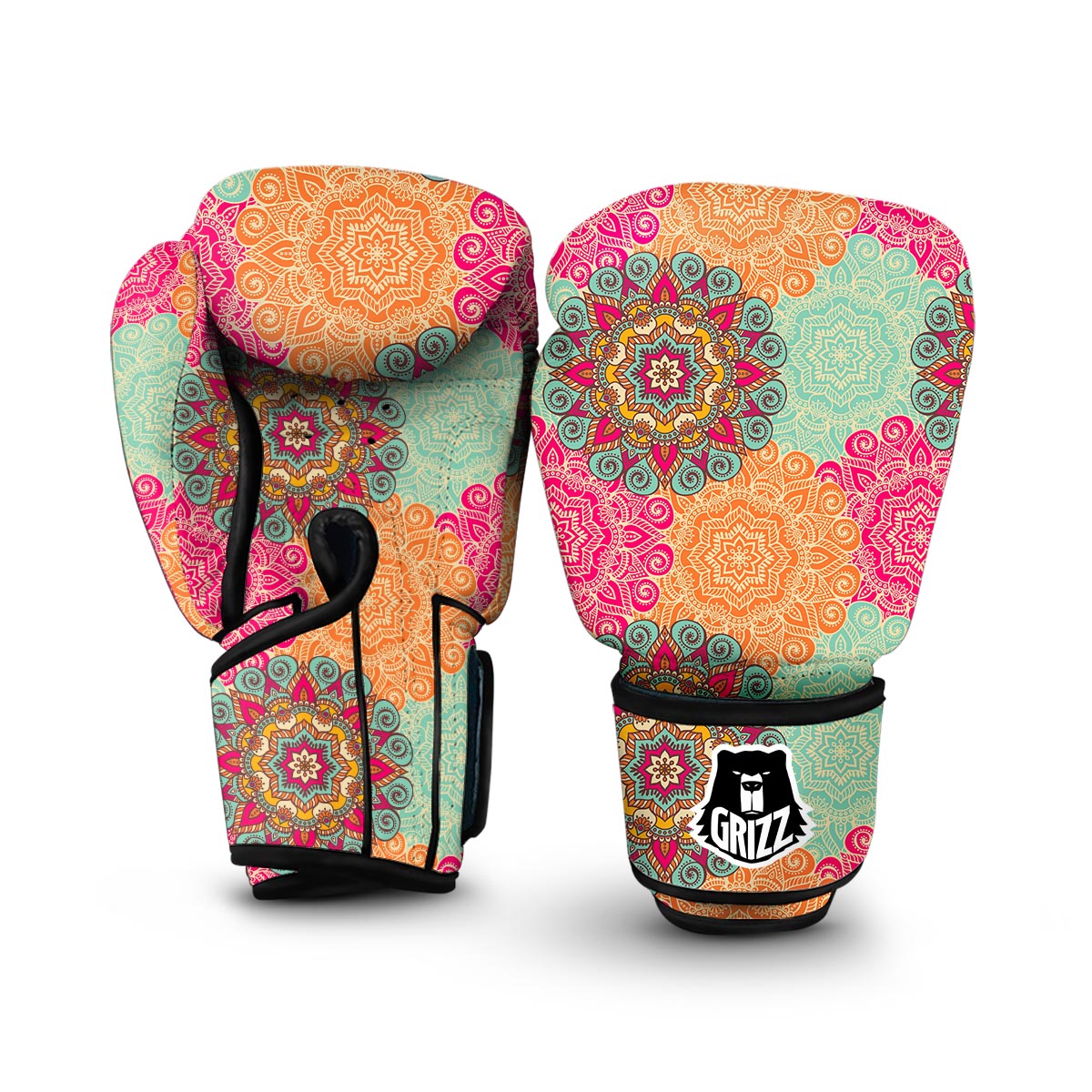 Mandala Bohemian Boho Pattern Print Boxing Gloves-grizzshop