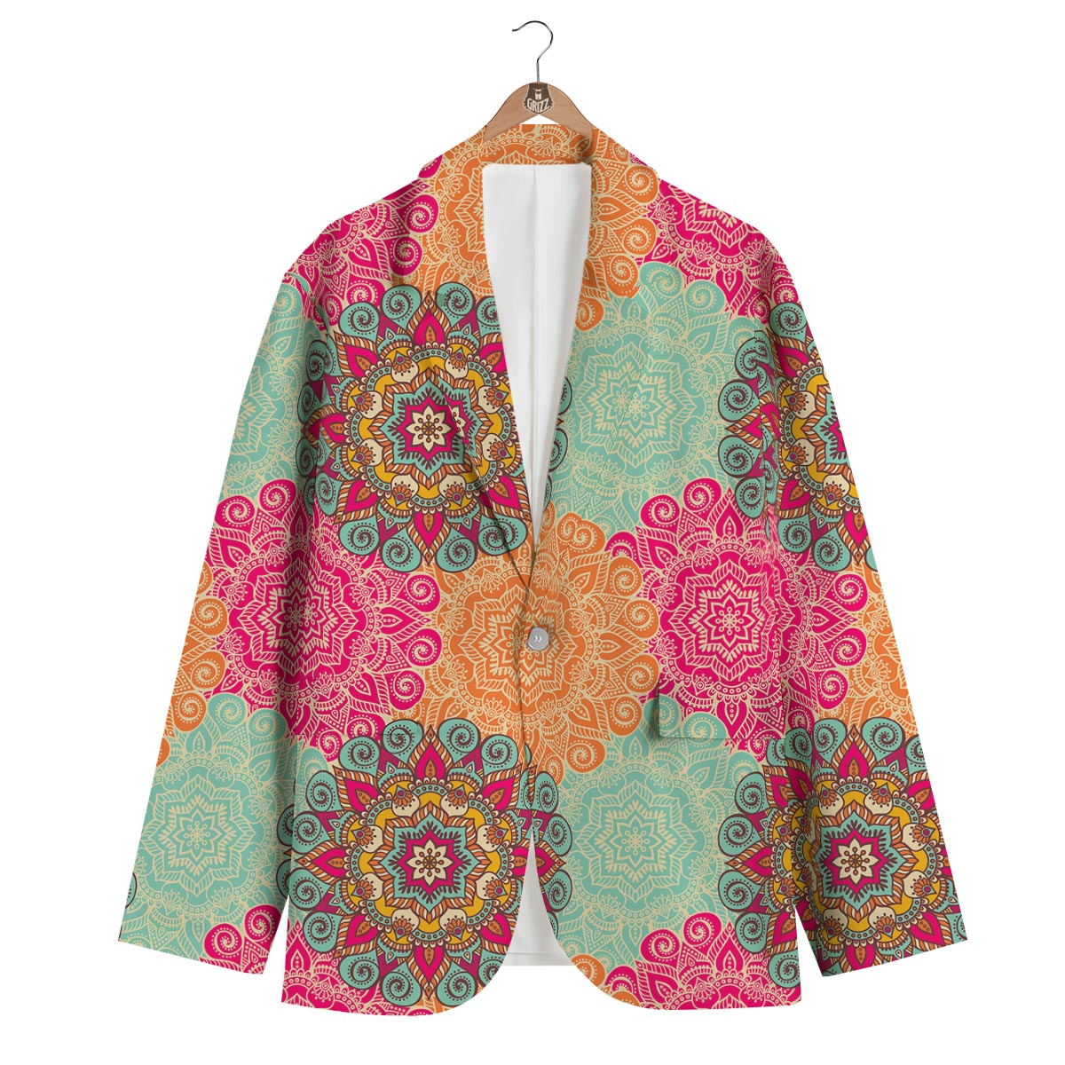 Mandala Bohemian Boho Pattern Print Men's Blazer-grizzshop