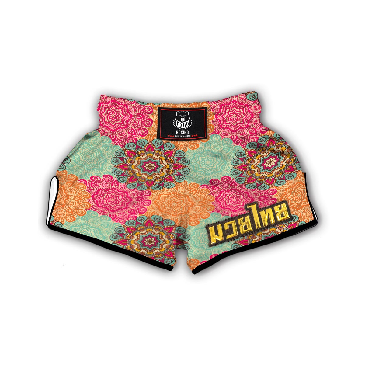Mandala Bohemian Boho Pattern Print Muay Thai Boxing Shorts-grizzshop