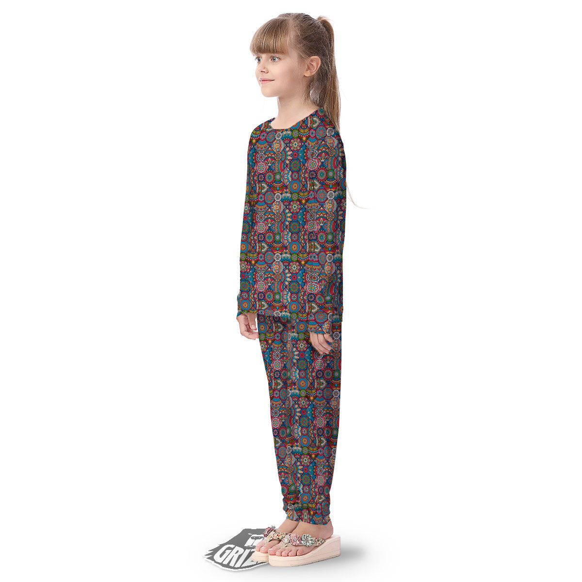 Mandala Bohemian Colorful Print Pattern Kid's Pajamas-grizzshop