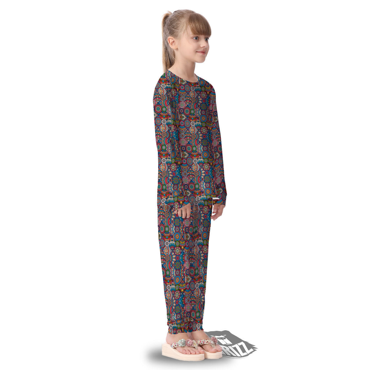 Mandala Bohemian Colorful Print Pattern Kid's Pajamas-grizzshop