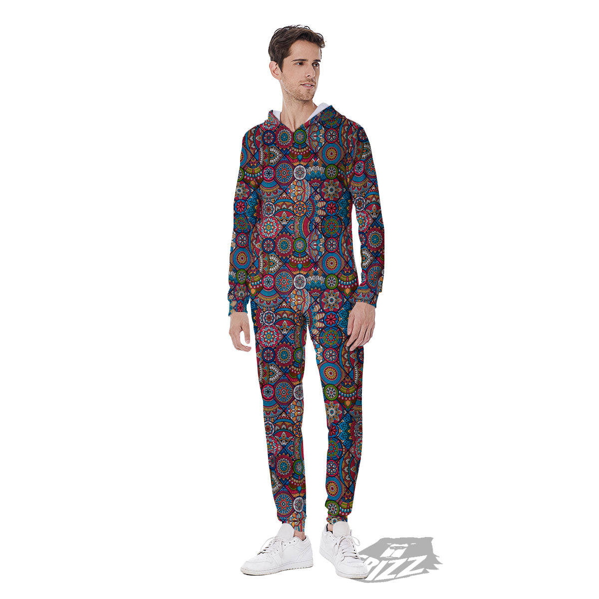 Mandala Bohemian Colorful Print Pattern Men's Jumpsuit-grizzshop