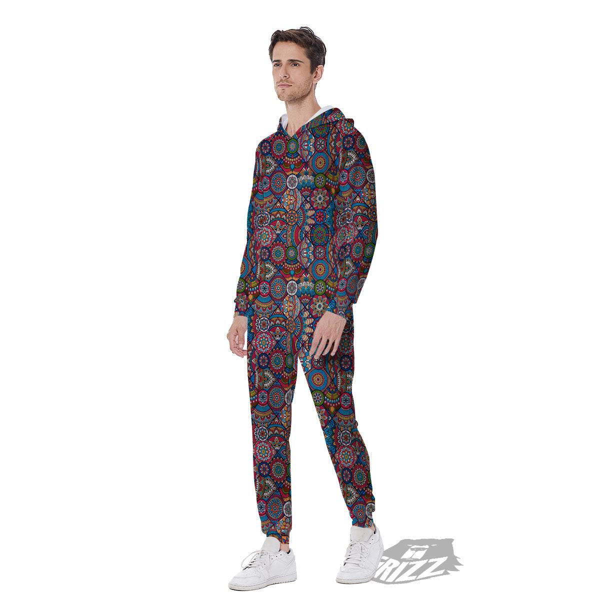Mandala Bohemian Colorful Print Pattern Men's Jumpsuit-grizzshop