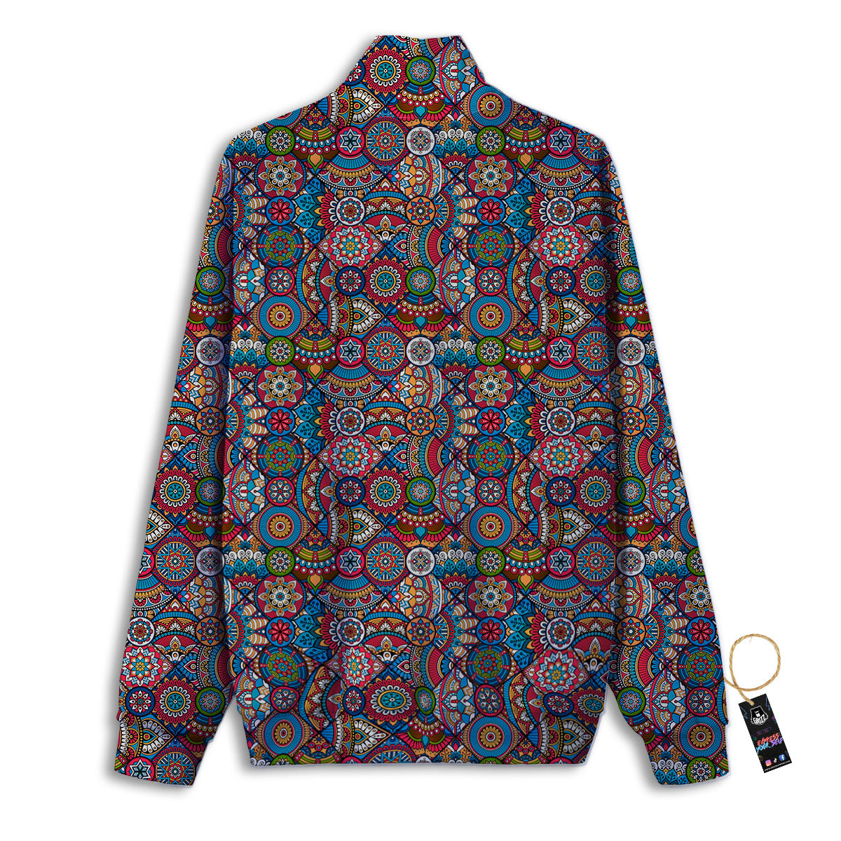 Mandala Bohemian Colorful Print Pattern Track Jacket-grizzshop