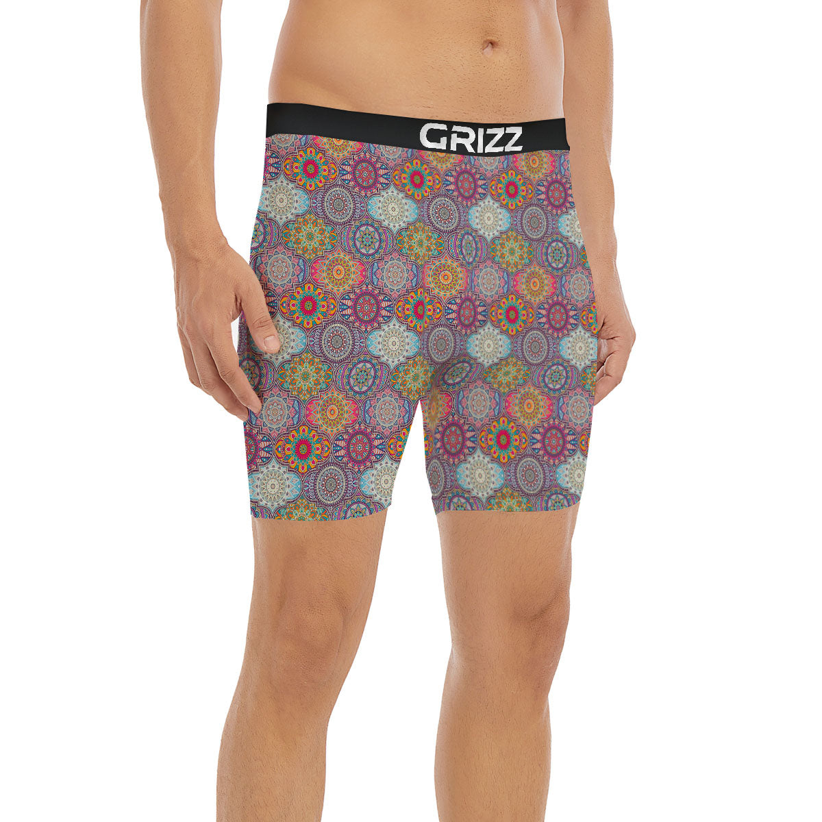 Mandala Bohemian Indian Print Pattern Boxer Briefs-grizzshop