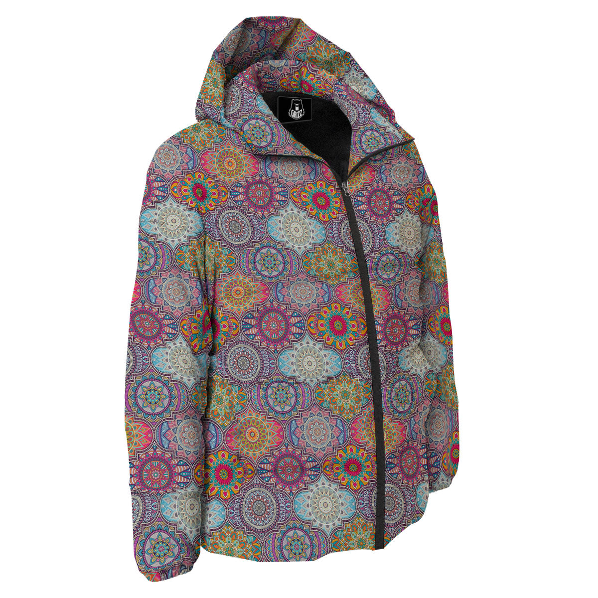 Mandala Bohemian Indian Print Pattern Down Jacket-grizzshop