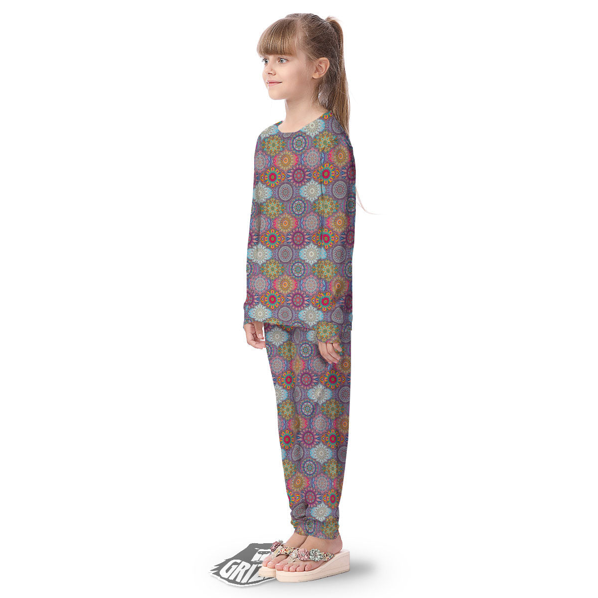 Mandala Bohemian Indian Print Pattern Kid's Pajamas-grizzshop