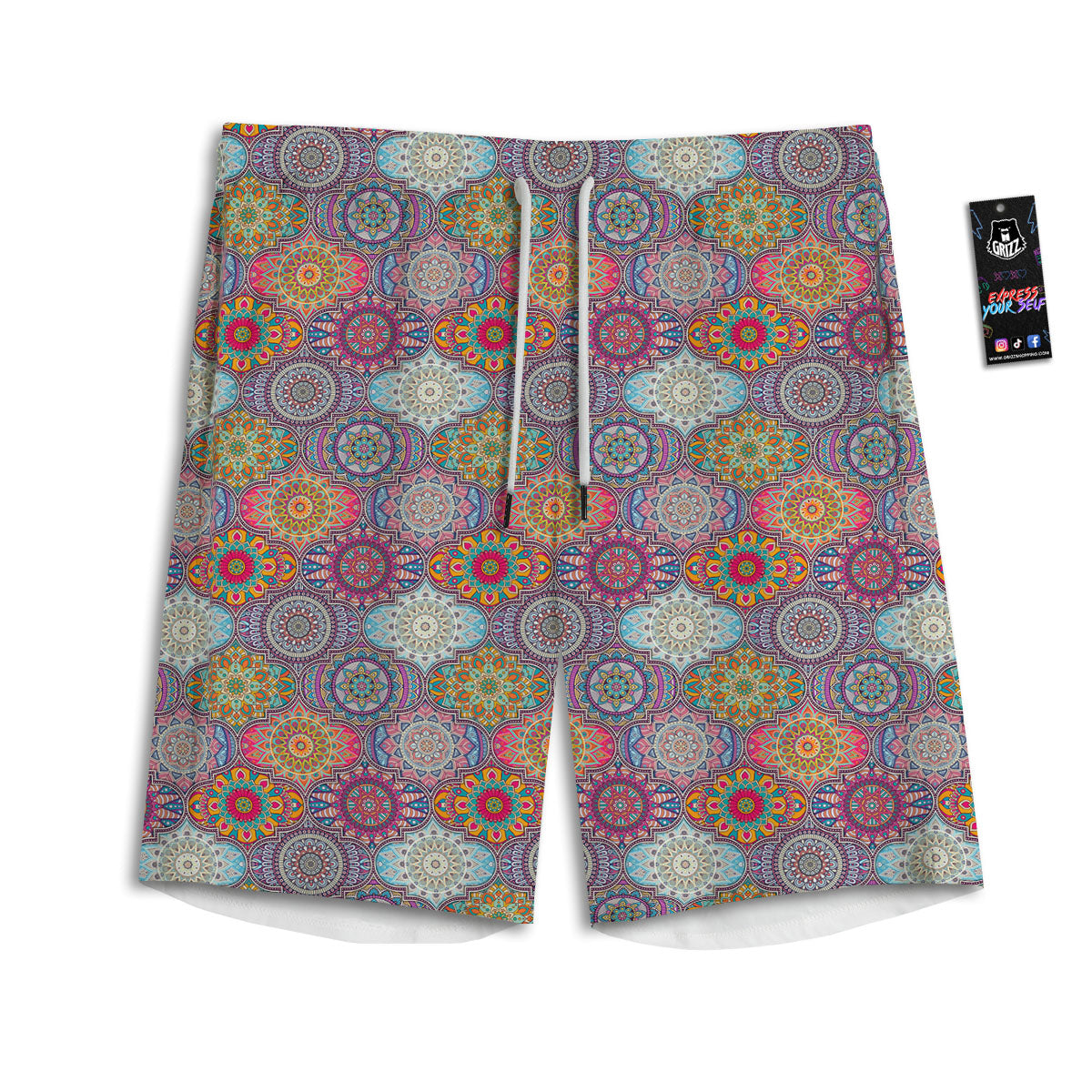 Mandala Bohemian Indian Print Pattern Men's Athletic Shorts