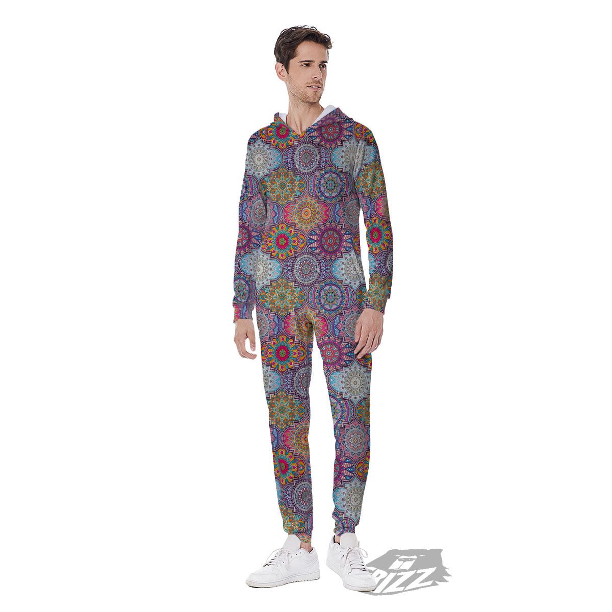 Mandala Bohemian Indian Print Pattern Men's Jumpsuit-grizzshop