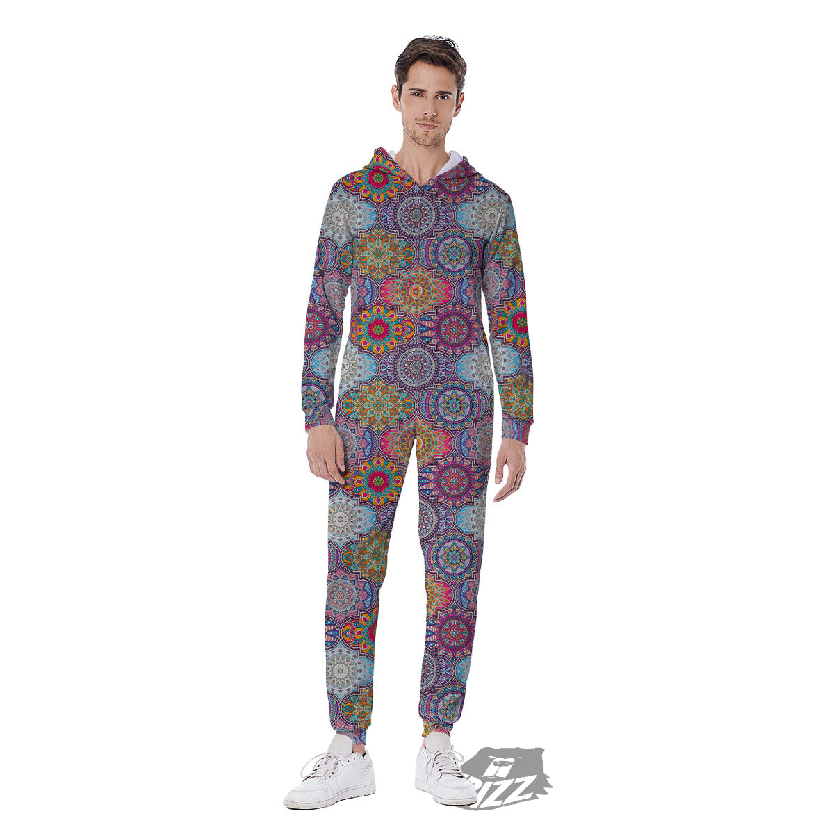 Mandala Bohemian Indian Print Pattern Men's Jumpsuit-grizzshop
