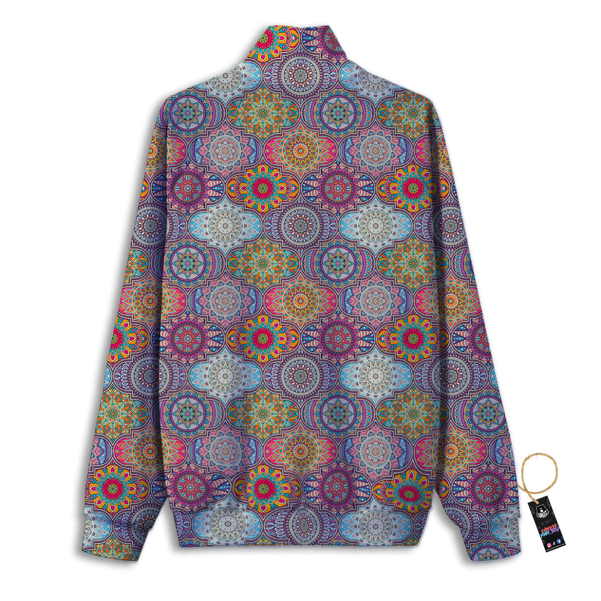 Mandala Bohemian Indian Print Pattern Track Jacket-grizzshop