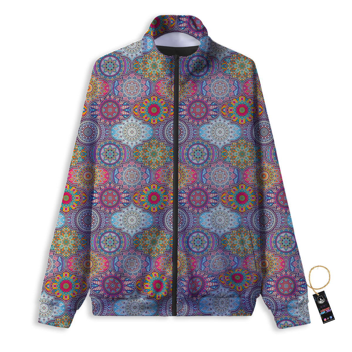 Mandala Bohemian Indian Print Pattern Track Jacket-grizzshop