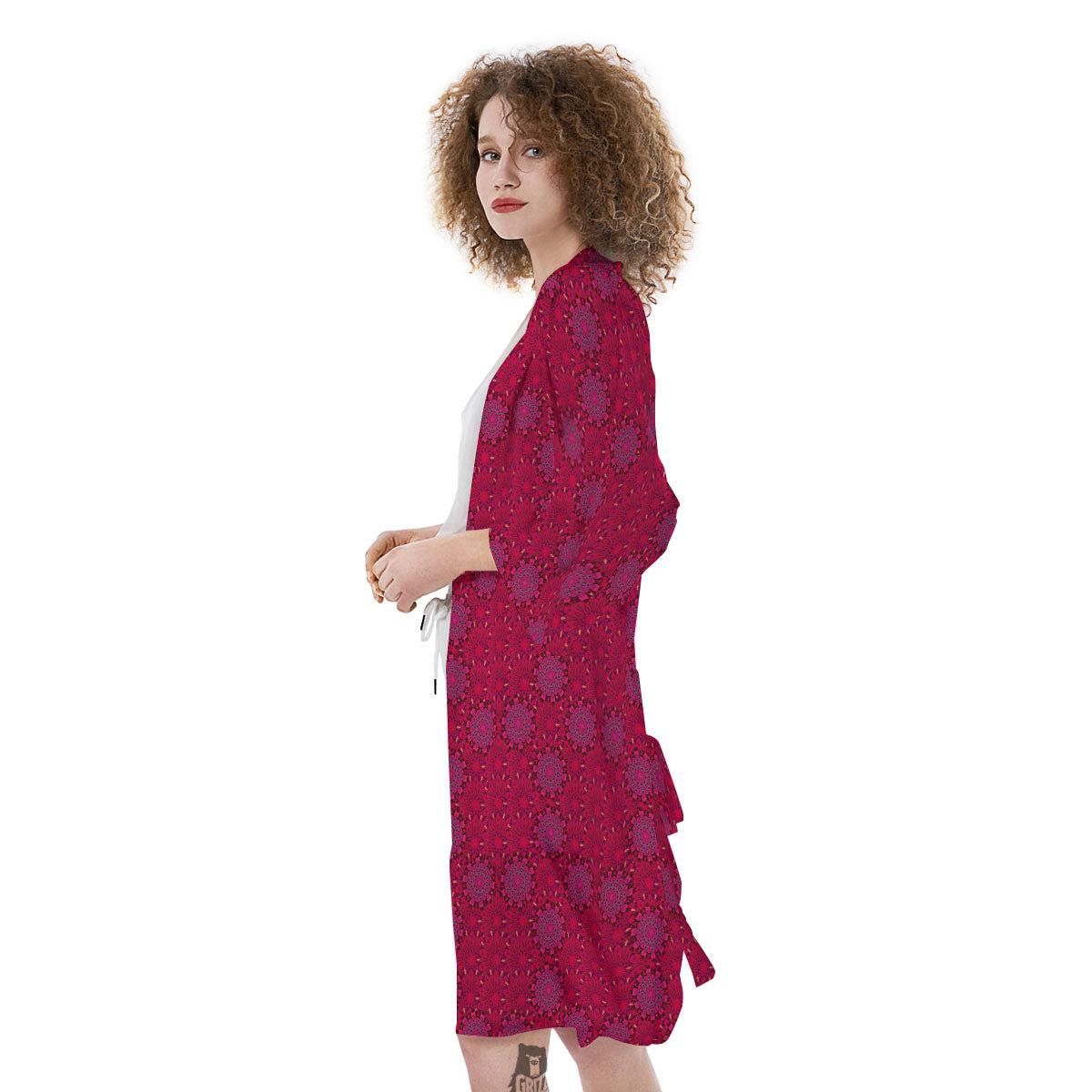 Mandala Bohemian Magenta Print Pattern Kimono-grizzshop