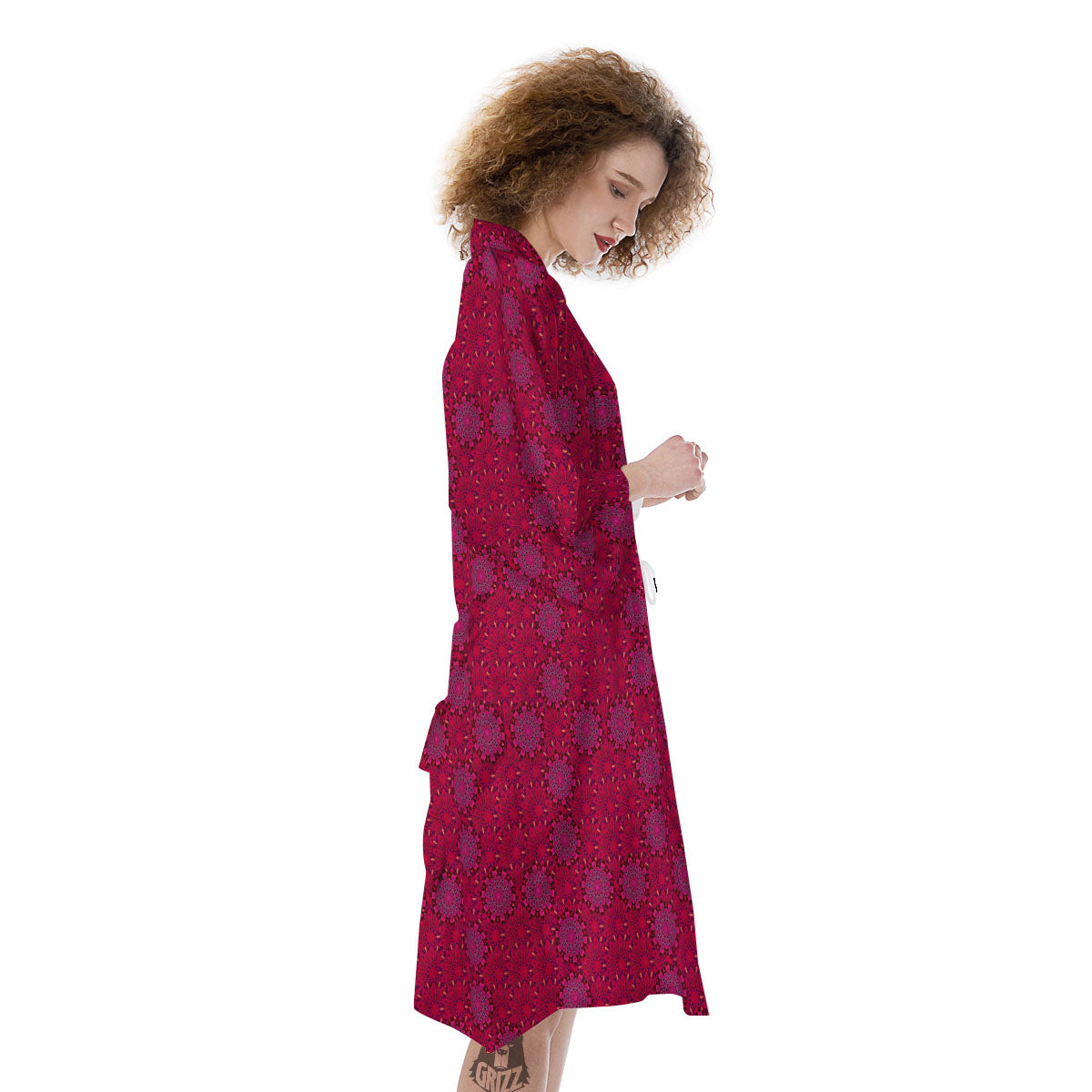 Mandala Bohemian Magenta Print Pattern Kimono-grizzshop