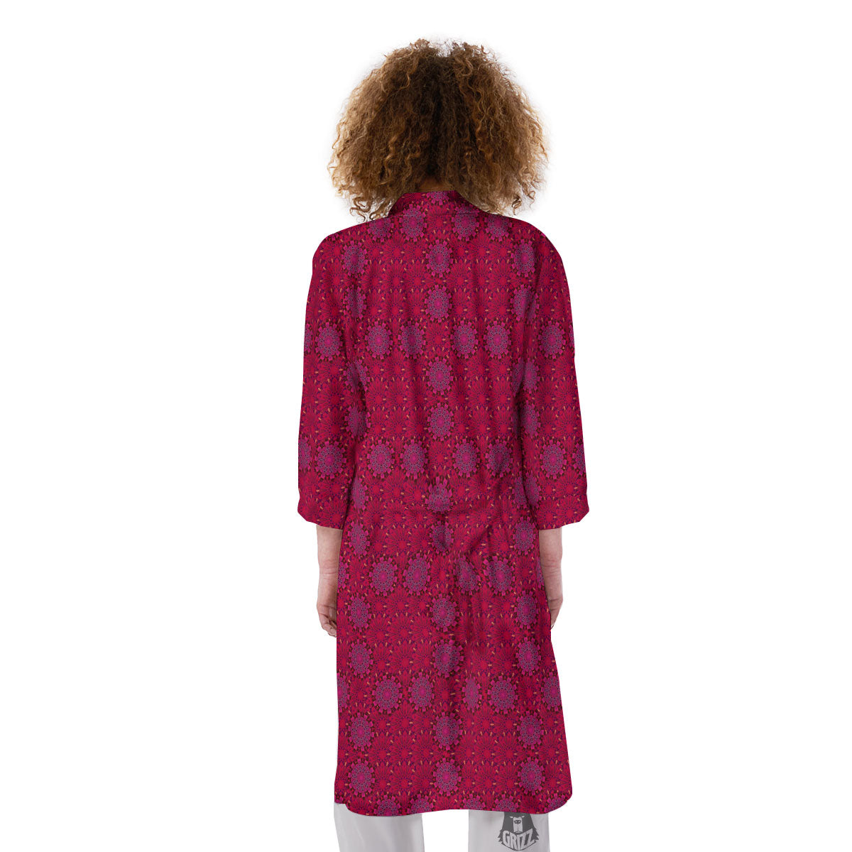 Mandala Bohemian Magenta Print Pattern Kimono-grizzshop