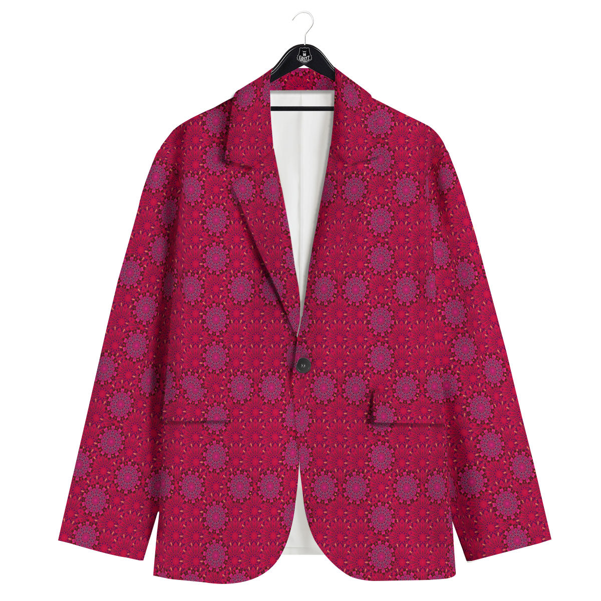 Mandala Bohemian Magenta Print Pattern Men's Sport Coat-grizzshop