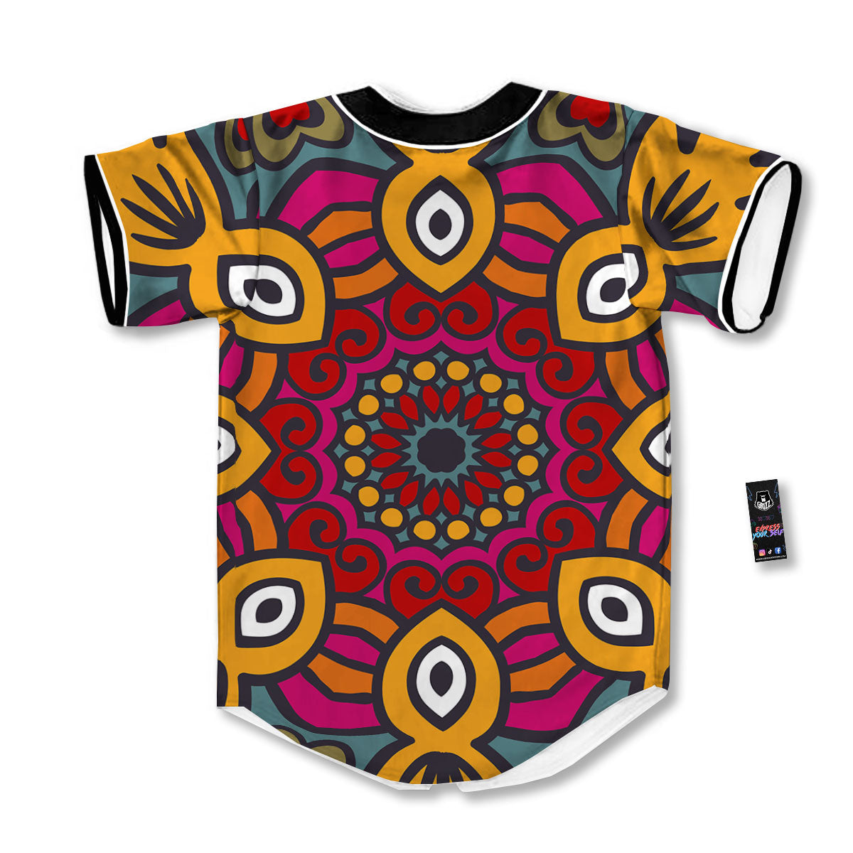 Mandala Bohemian Native Print Pattern Baseball Jersey-grizzshop