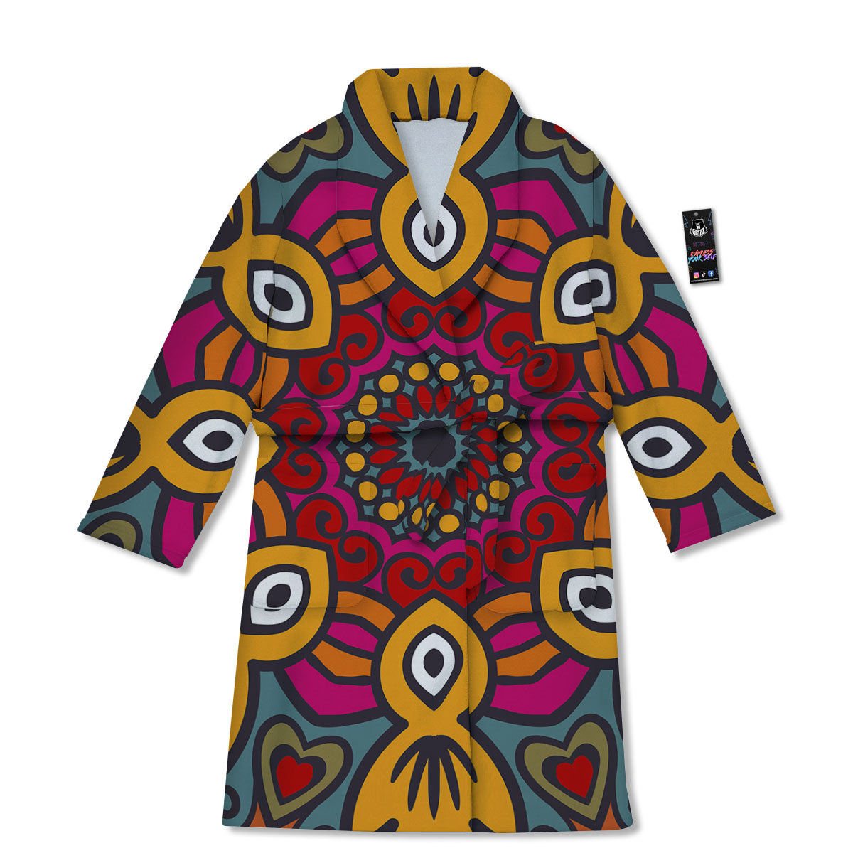 Mandala Bohemian Native Print Pattern Bathrobe-grizzshop