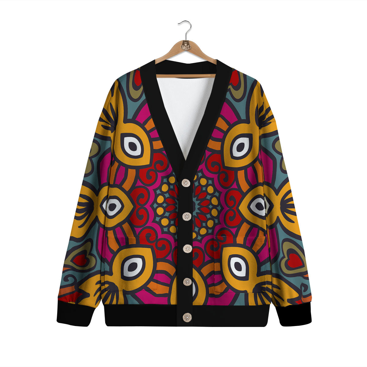 Mandala Bohemian Native Print Pattern Cardigan-grizzshop
