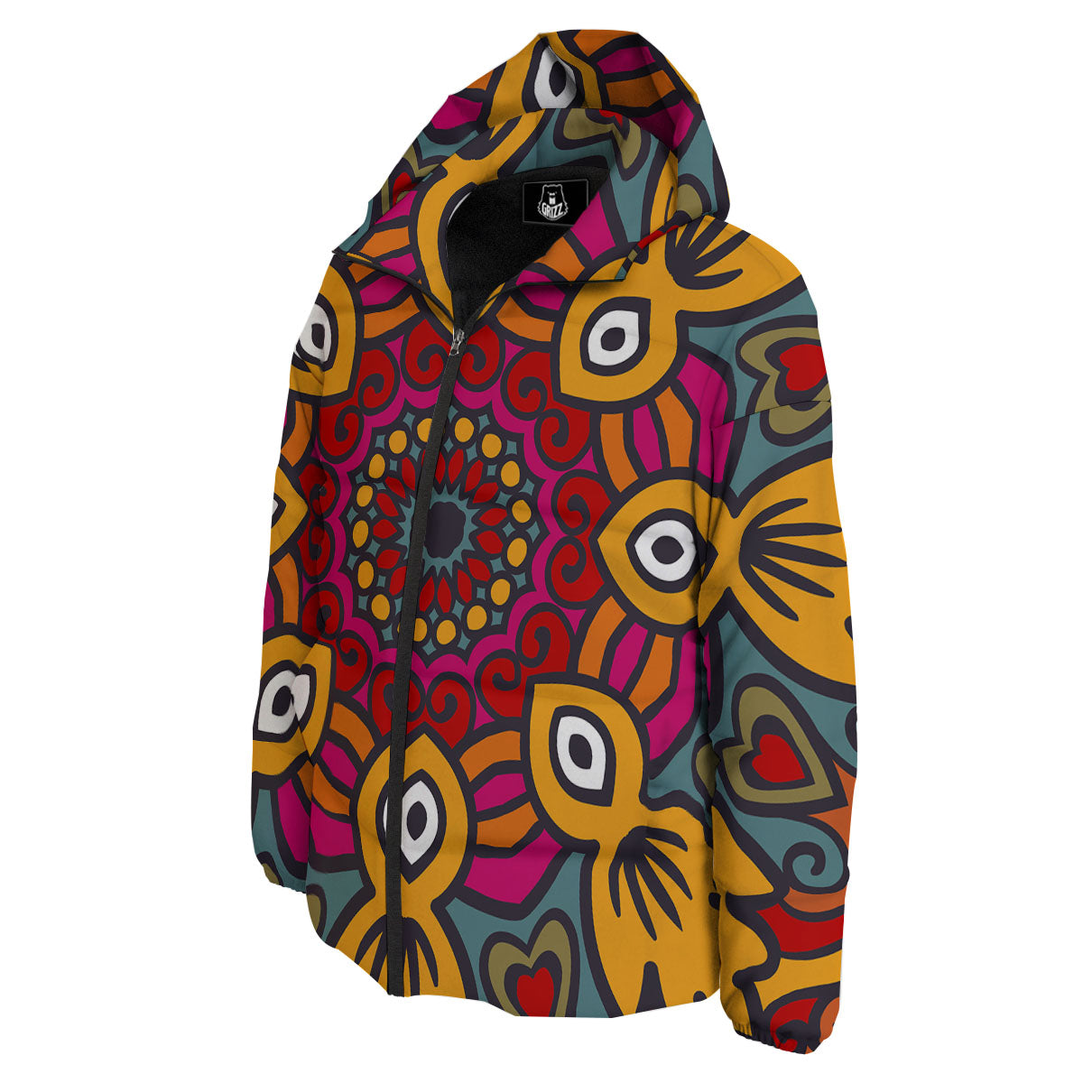 Mandala Bohemian Native Print Pattern Down Jacket-grizzshop