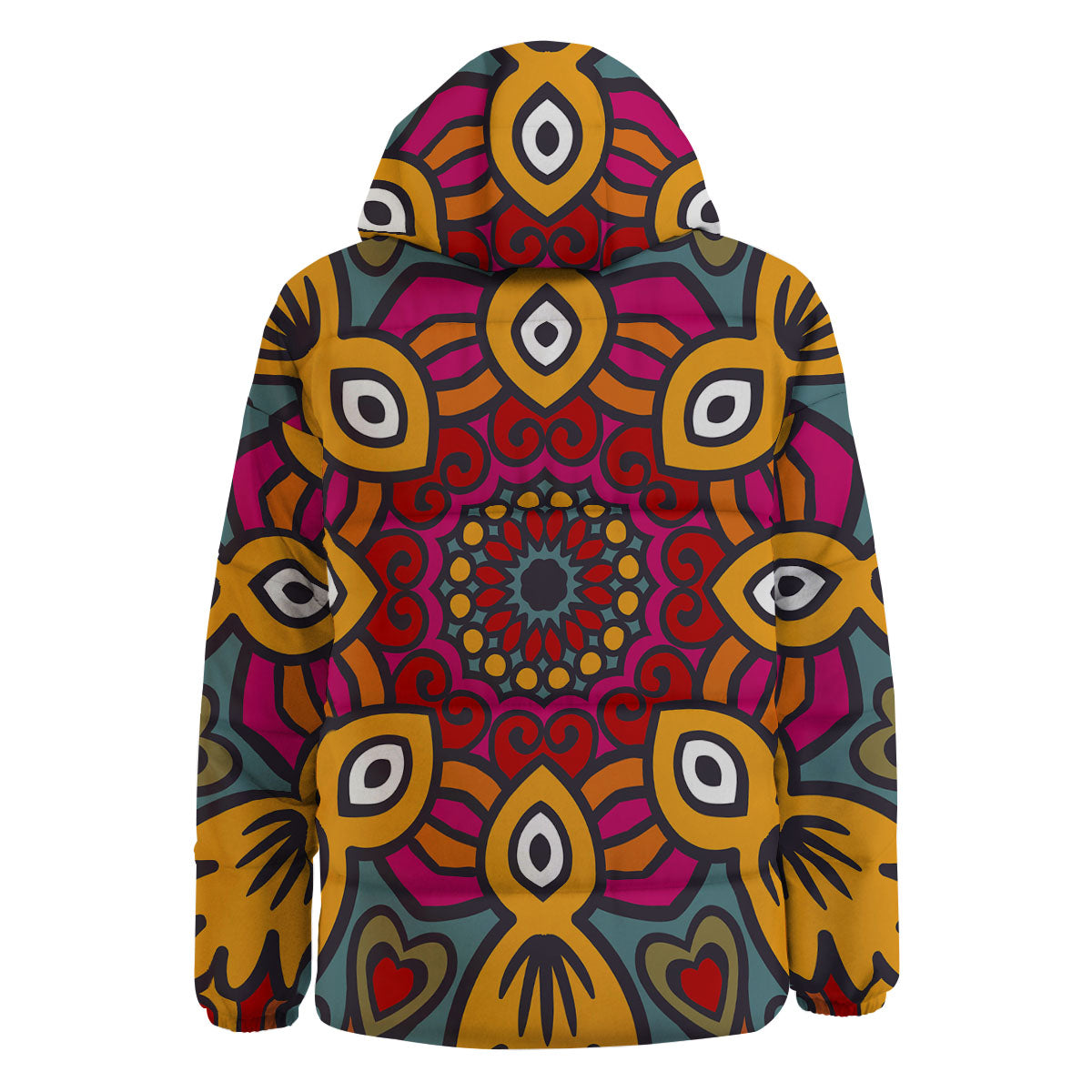 Mandala Bohemian Native Print Pattern Down Jacket-grizzshop