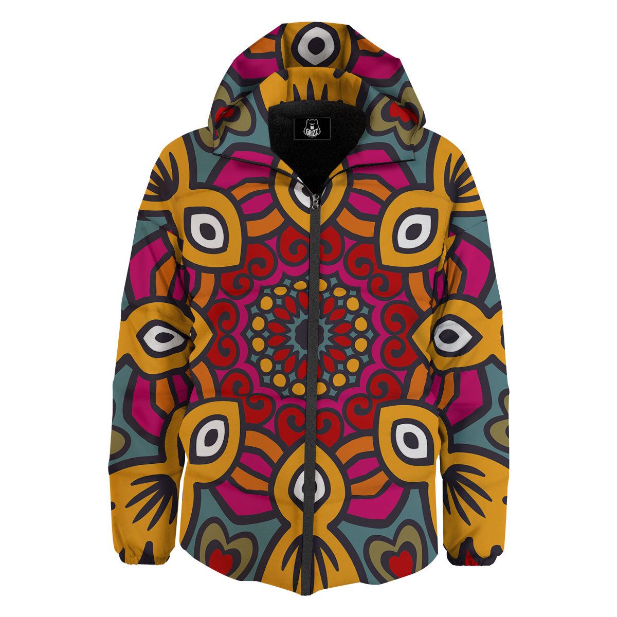 Mandala Bohemian Native Print Pattern Down Jacket-grizzshop