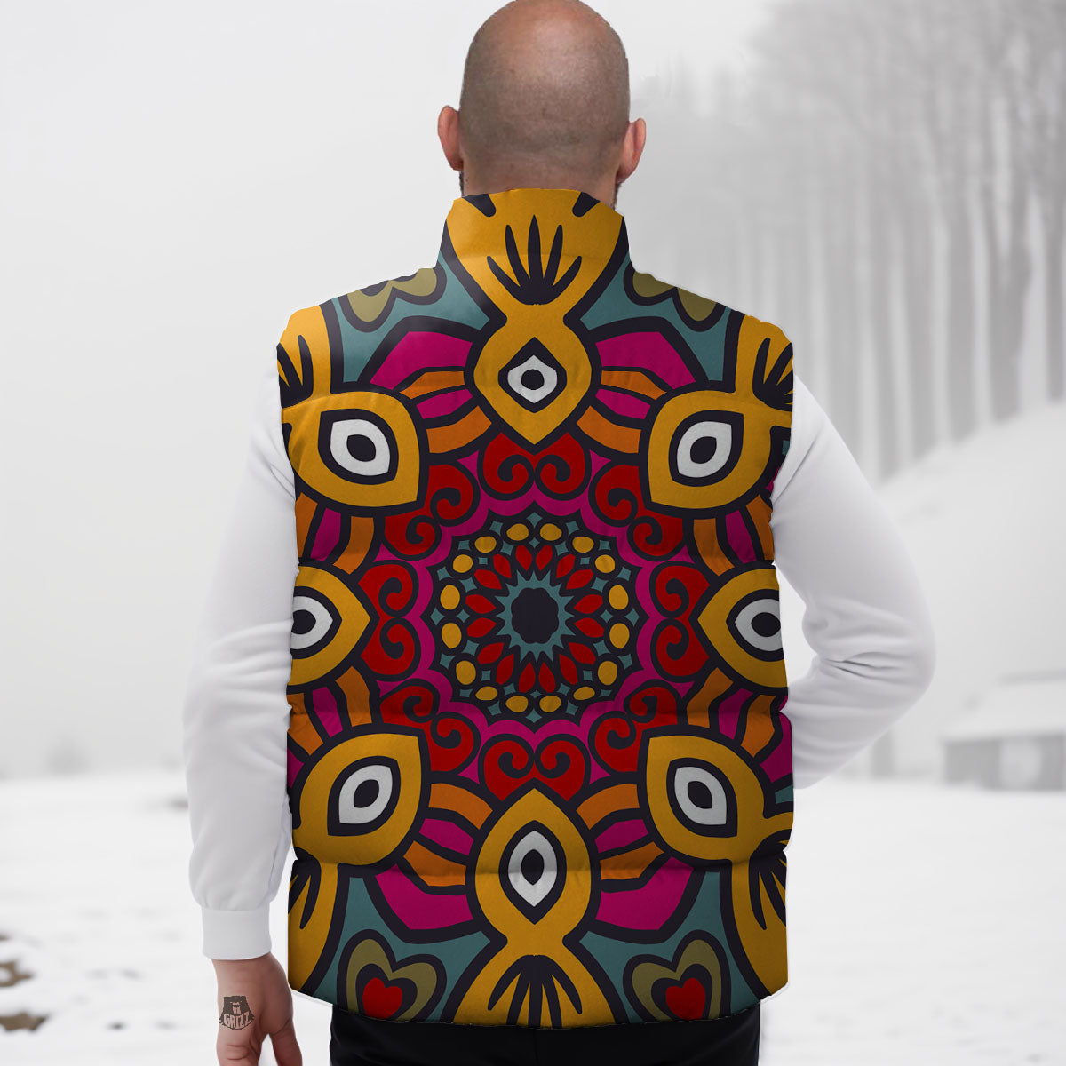 Mandala Bohemian Native Print Pattern Down Vest