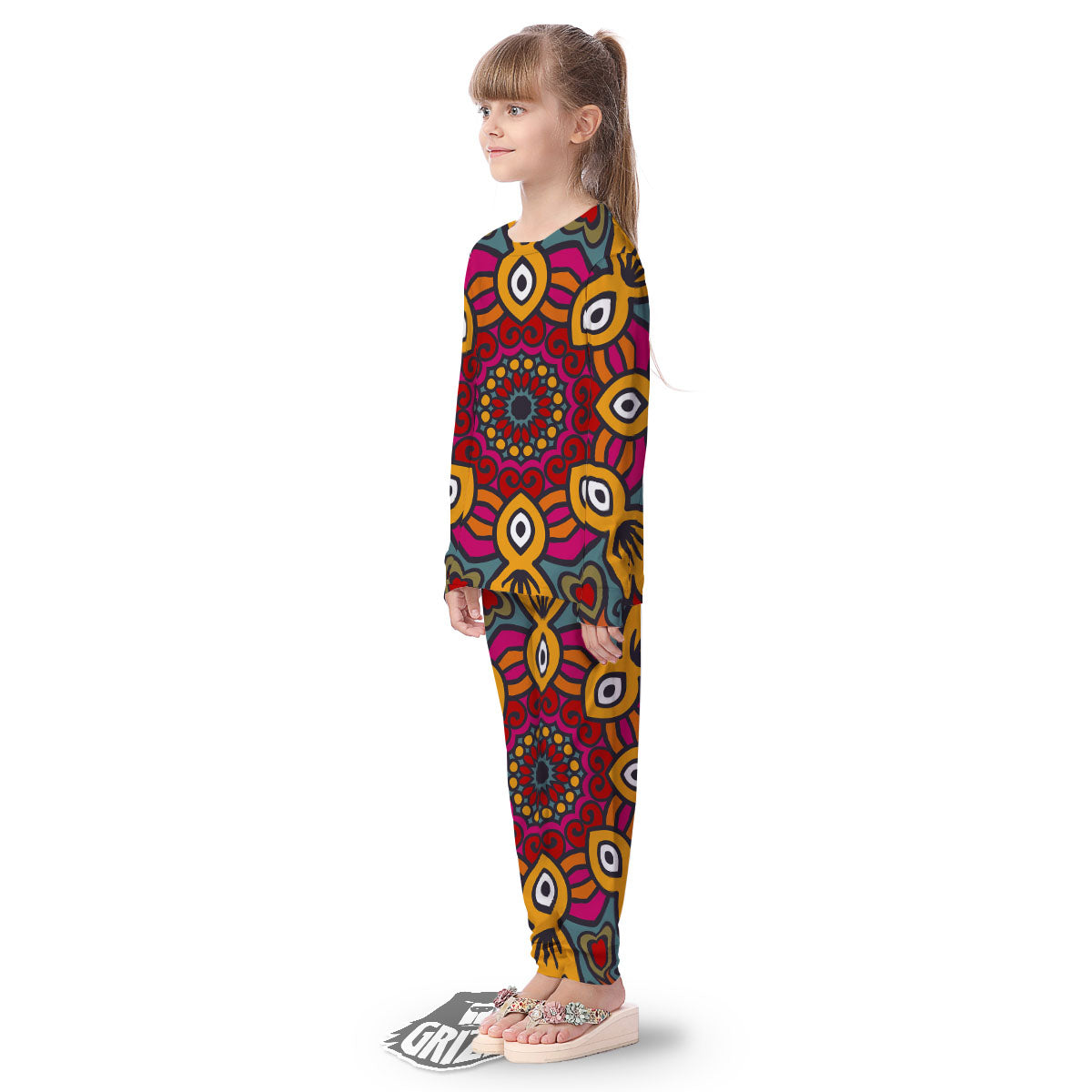 Mandala Bohemian Native Print Pattern Kid's Pajamas-grizzshop