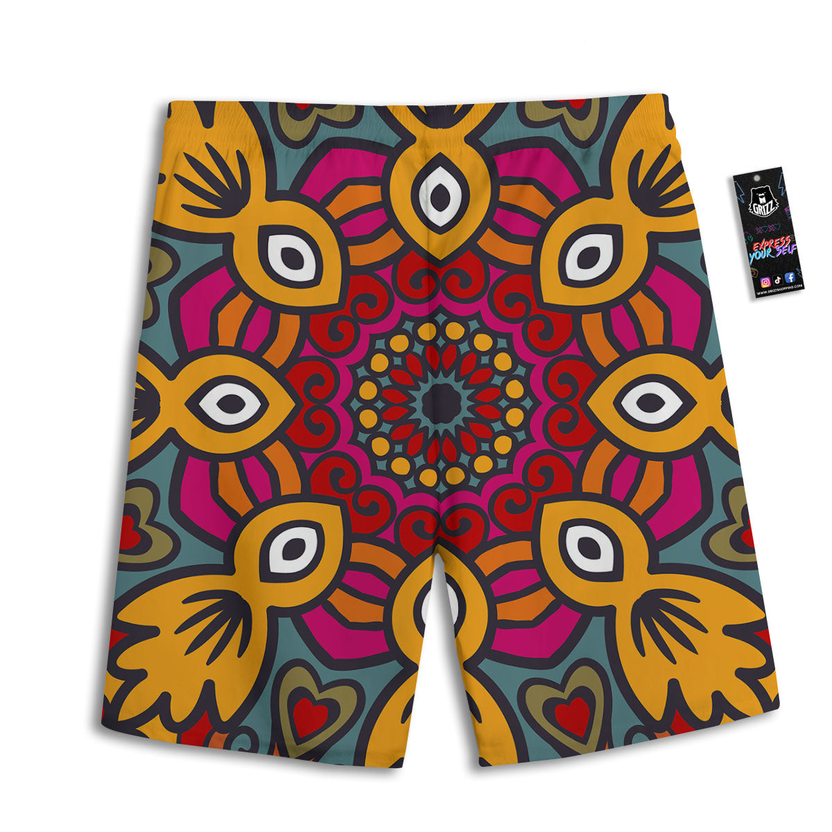 Mandala Bohemian Native Print Pattern Men's Athletic Shorts