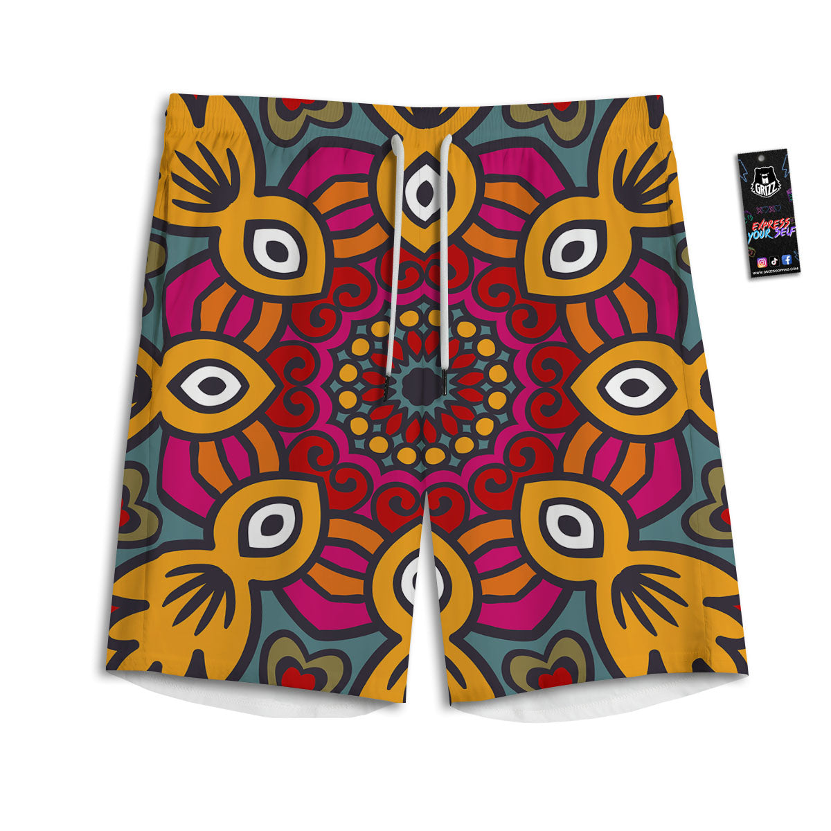 Mandala Bohemian Native Print Pattern Men's Athletic Shorts