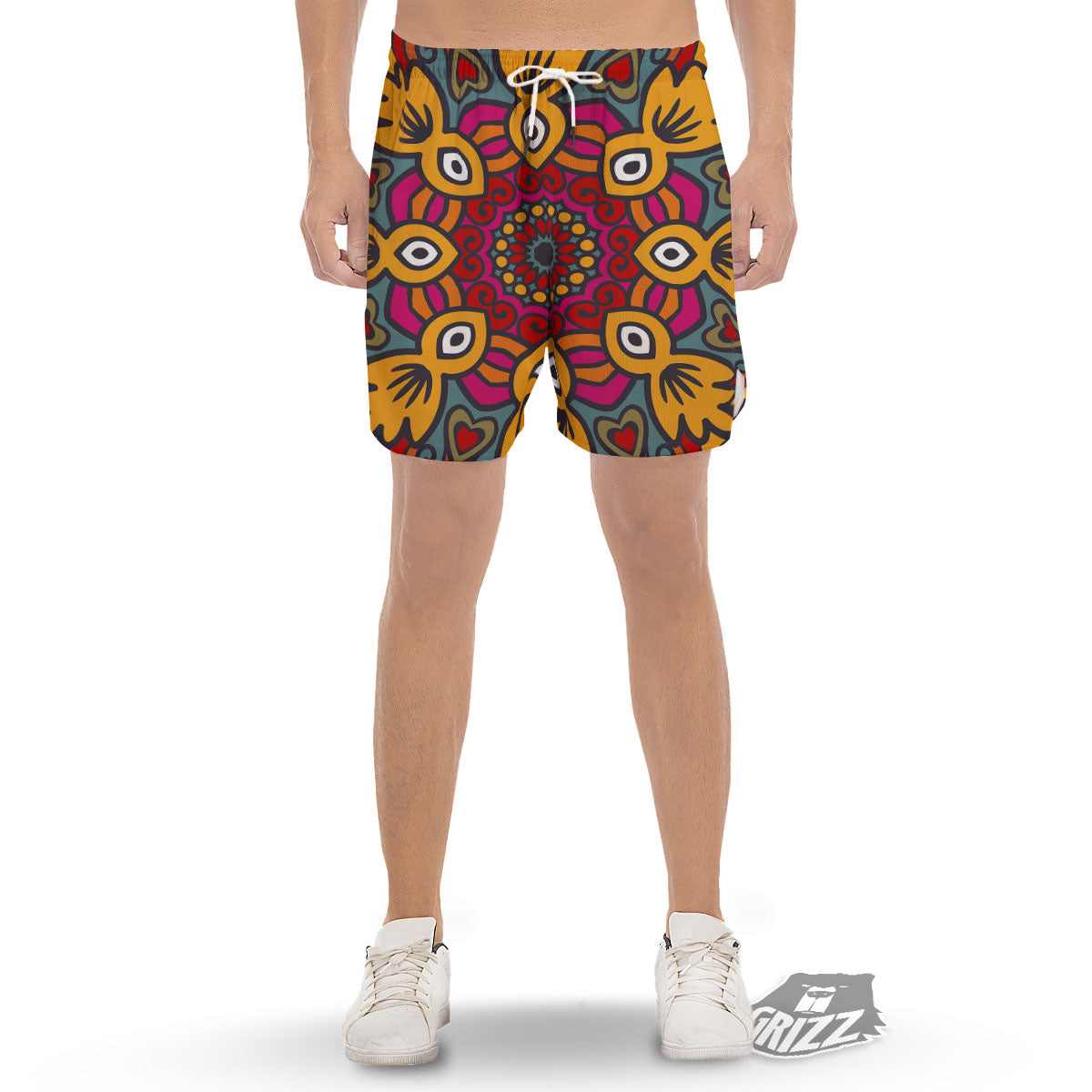 Mandala Bohemian Native Print Pattern Men's Gym Shorts-grizzshop