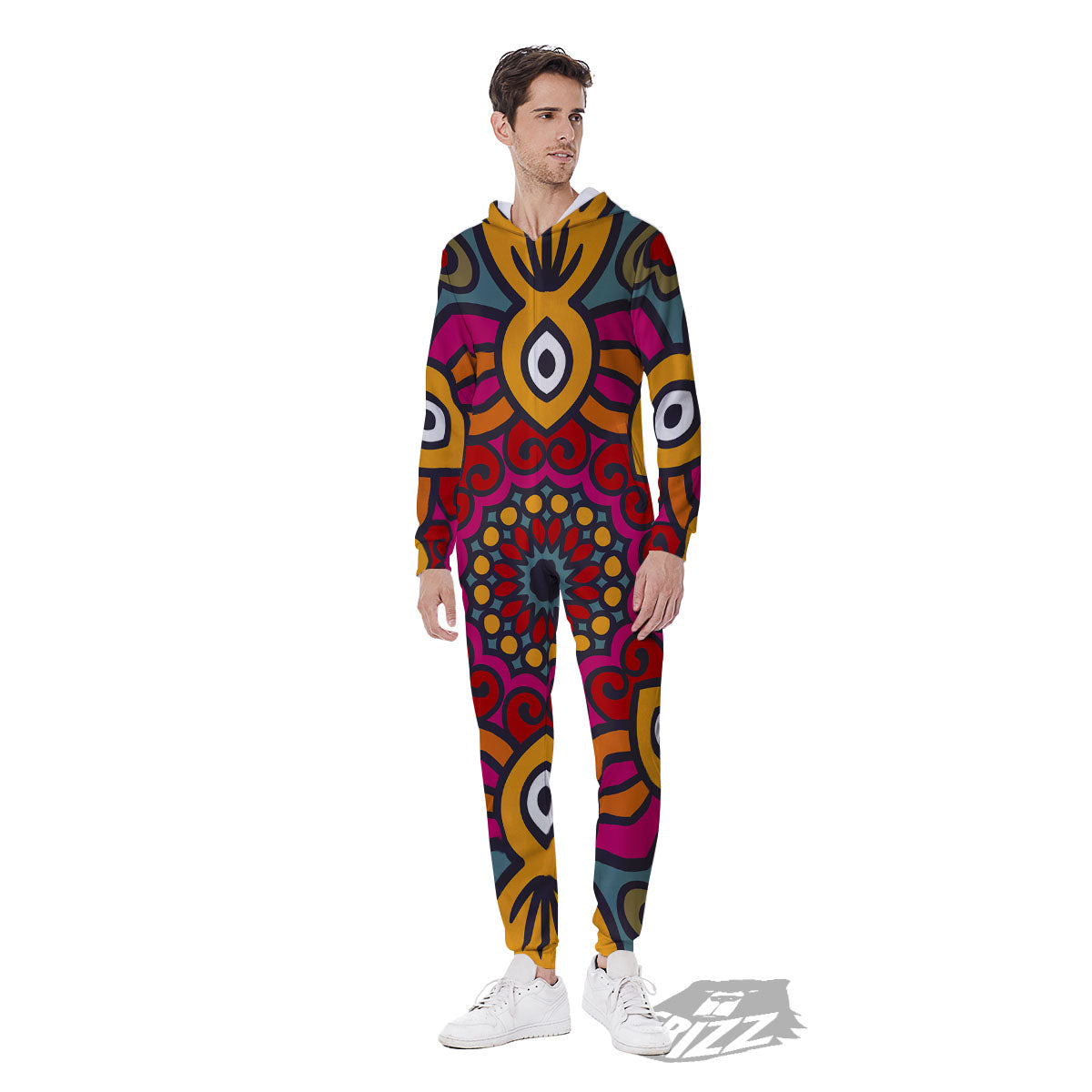 Mandala Bohemian Native Print Pattern Men's Jumpsuit-grizzshop
