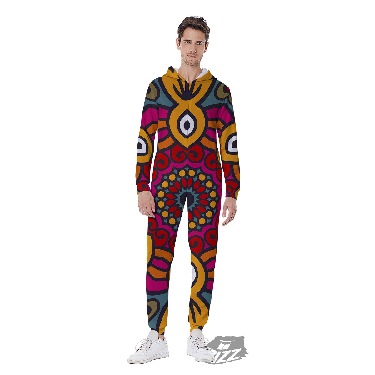 Mandala Bohemian Native Print Pattern Men's Jumpsuit-grizzshop