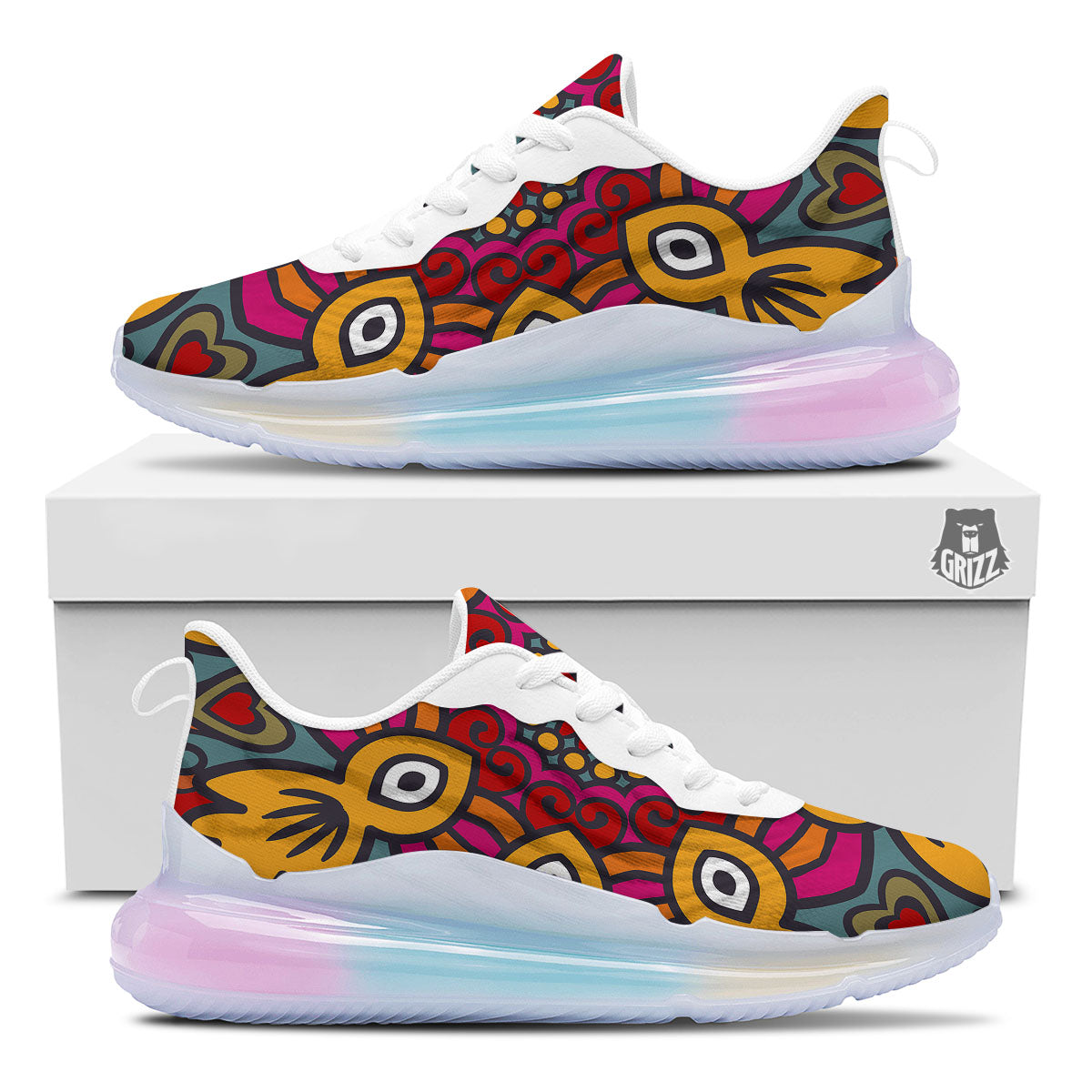 Mandala Bohemian Native Print Pattern Running Sneakers-grizzshop