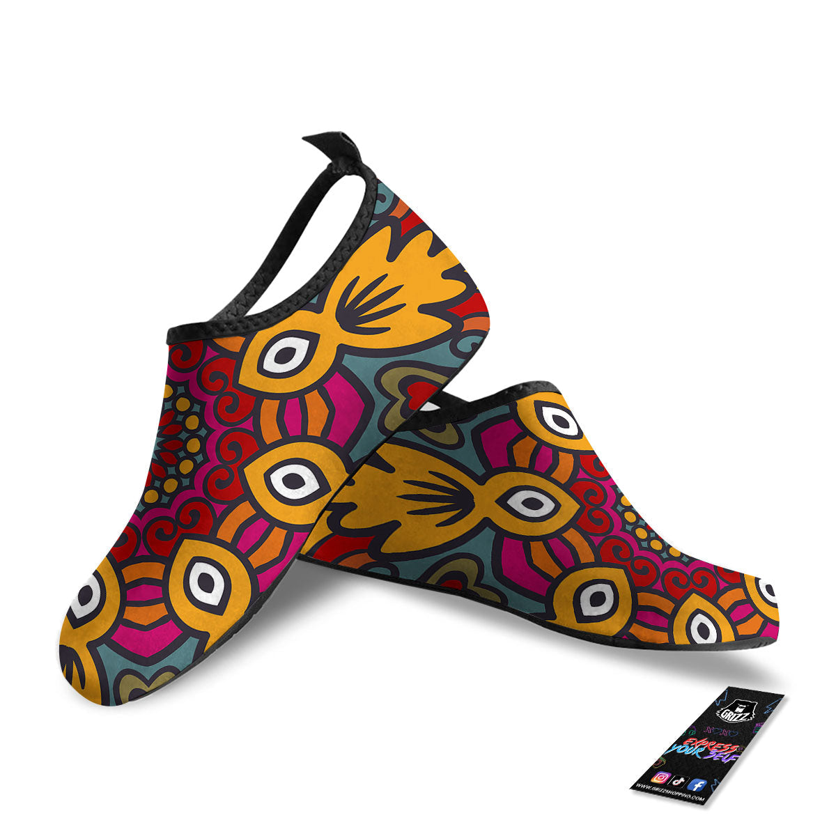 Mandala Bohemian Native Print Pattern Water Shoes-grizzshop