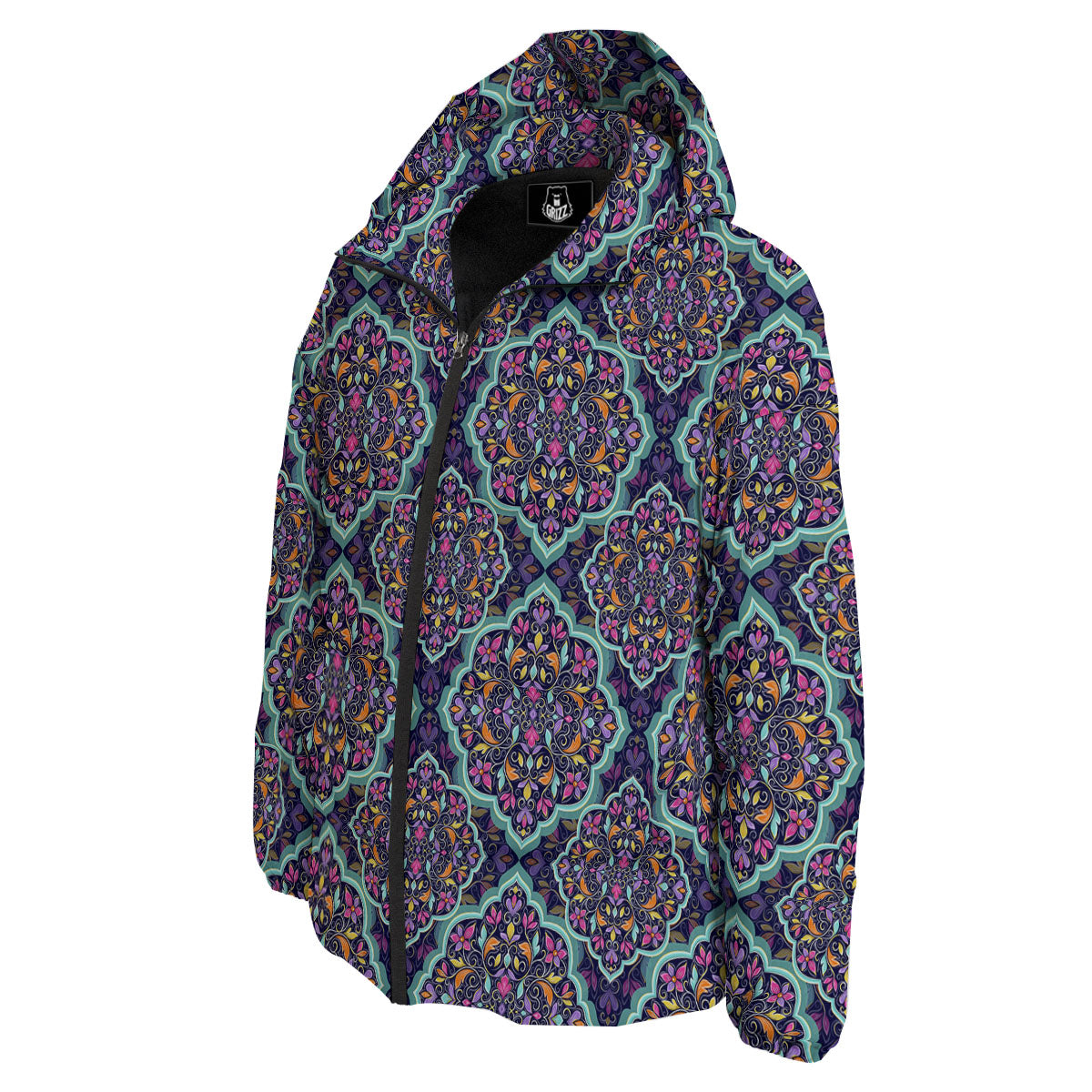 Mandala Bohemian Purple Print Pattern Down Jacket-grizzshop