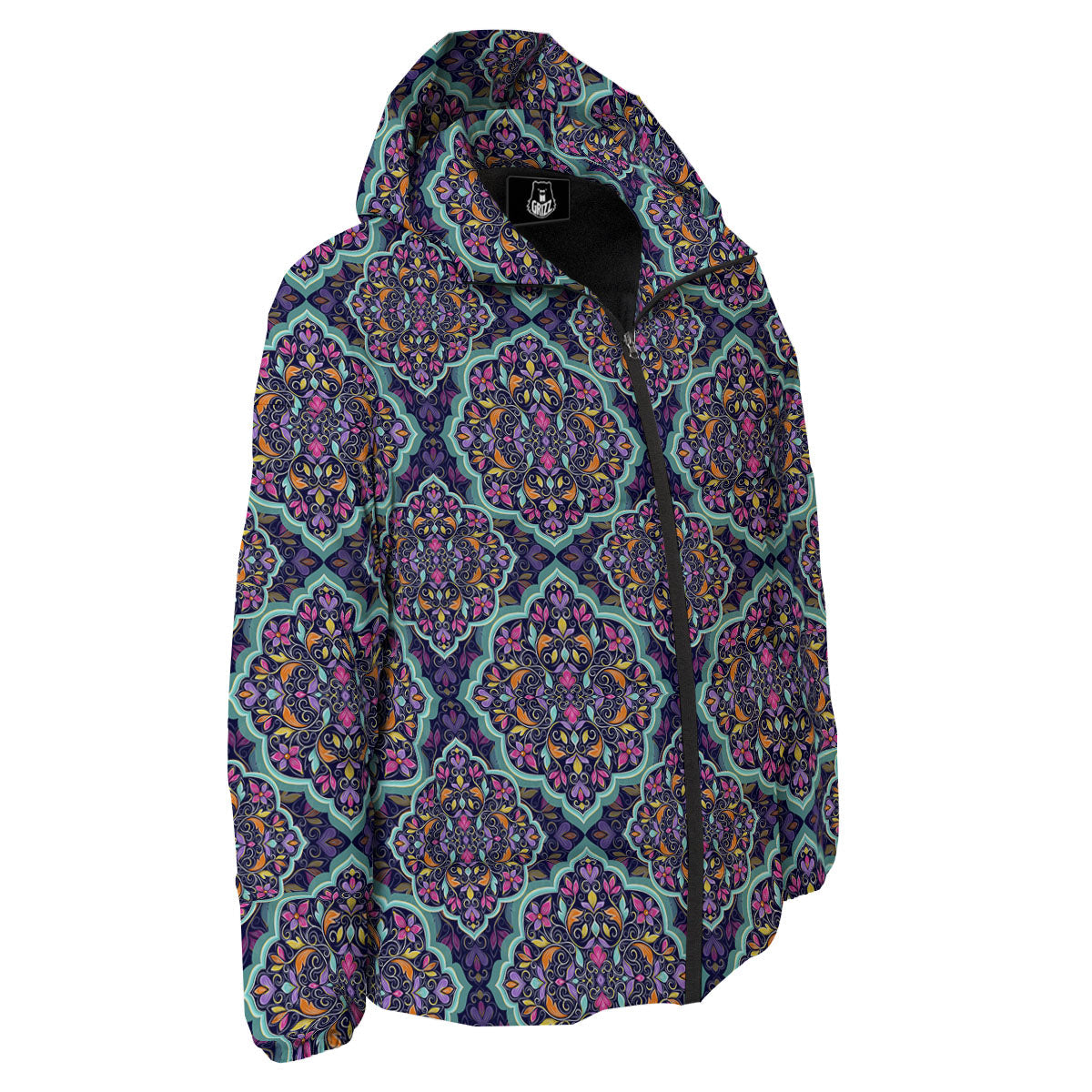 Mandala Bohemian Purple Print Pattern Down Jacket-grizzshop