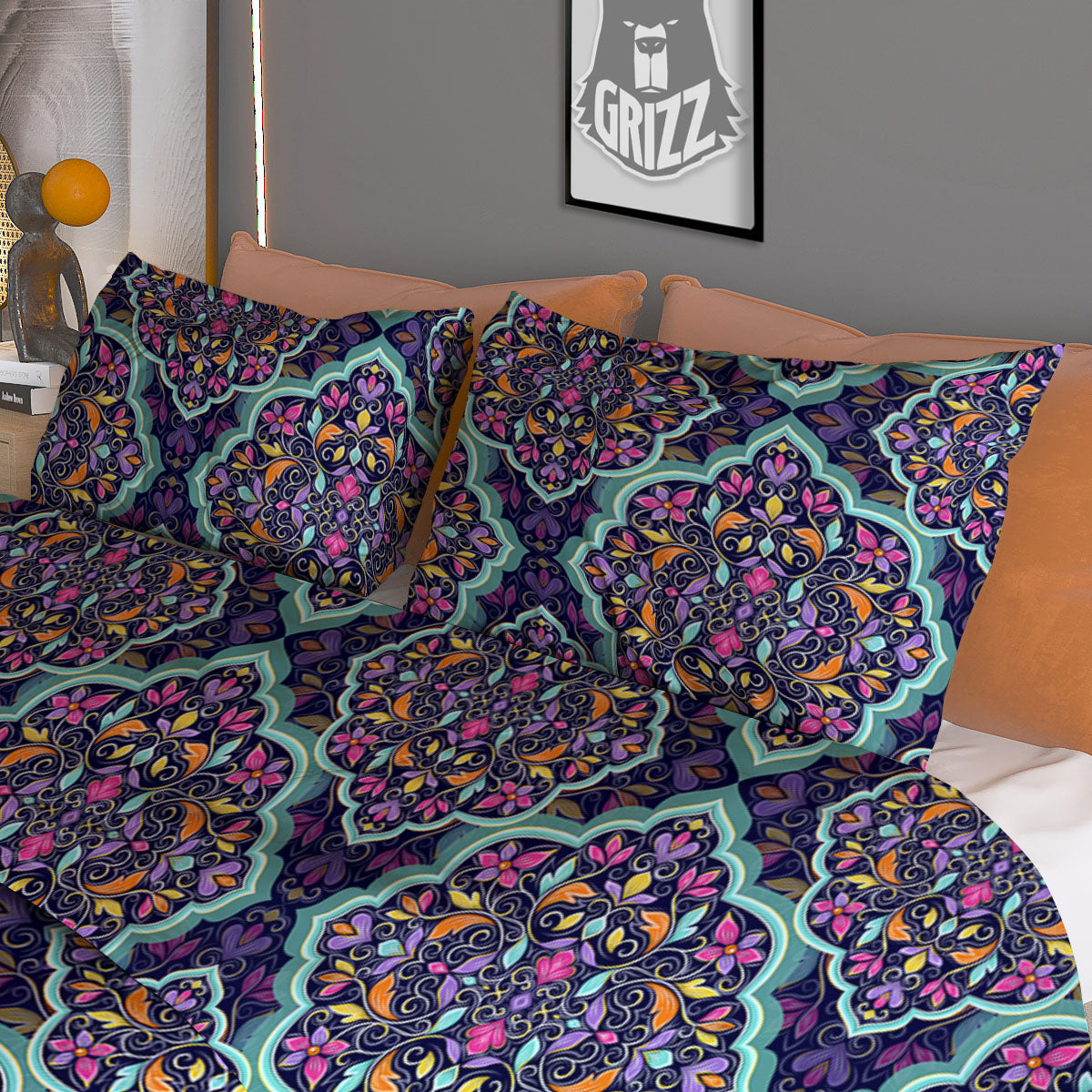 Marble White Ruby Print Duvet Cover Bedding Set