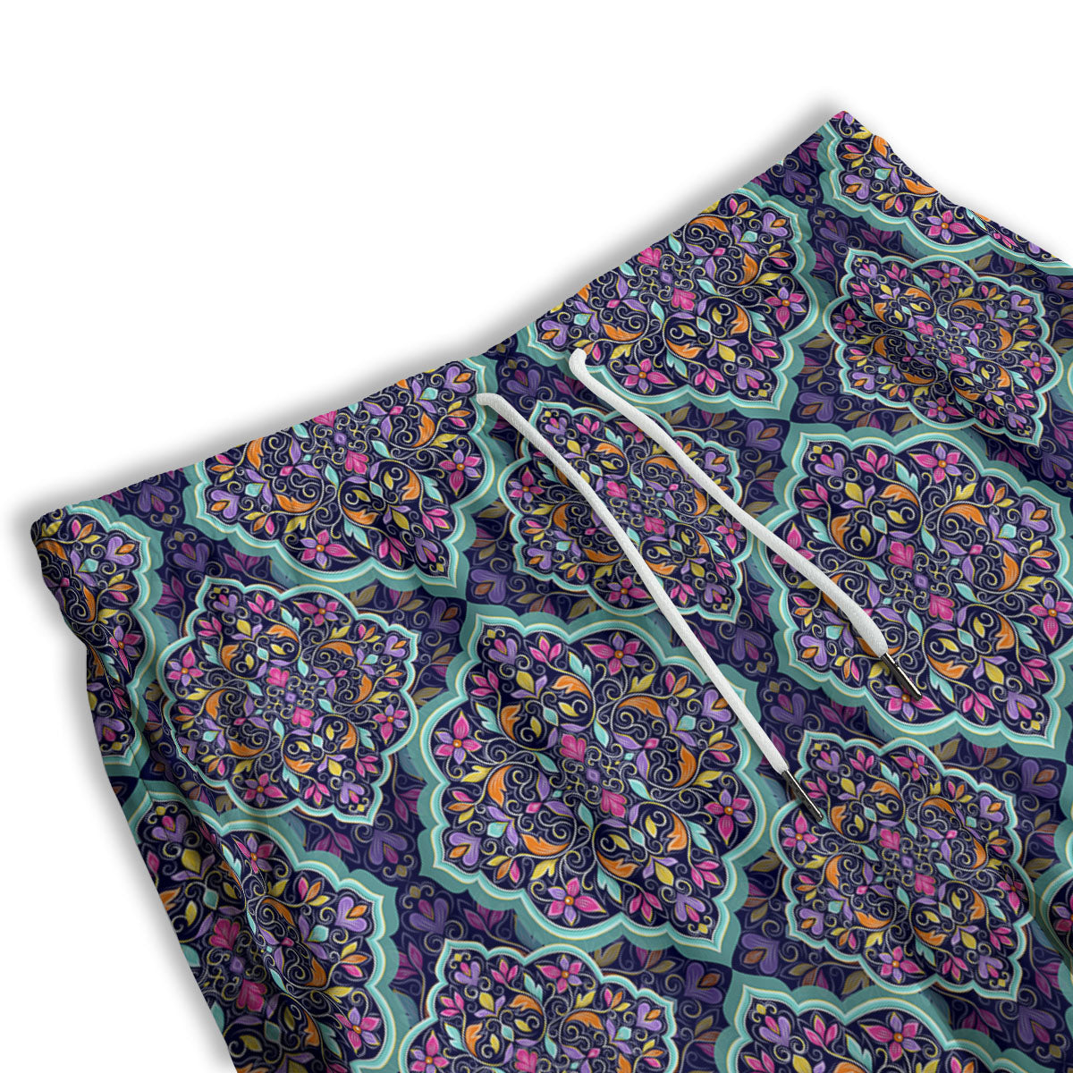 Mandala Bohemian Purple Print Pattern Men's Athletic Shorts