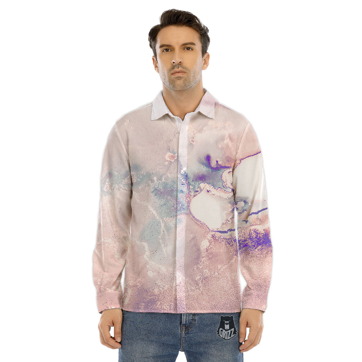 Mandala Bohemian Purple Print Pattern Men's Dress Shirts-grizzshop