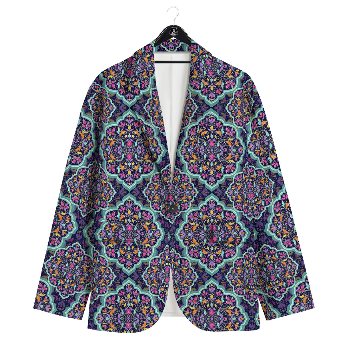 Mandala Bohemian Purple Print Pattern Men's Sport Coat-grizzshop