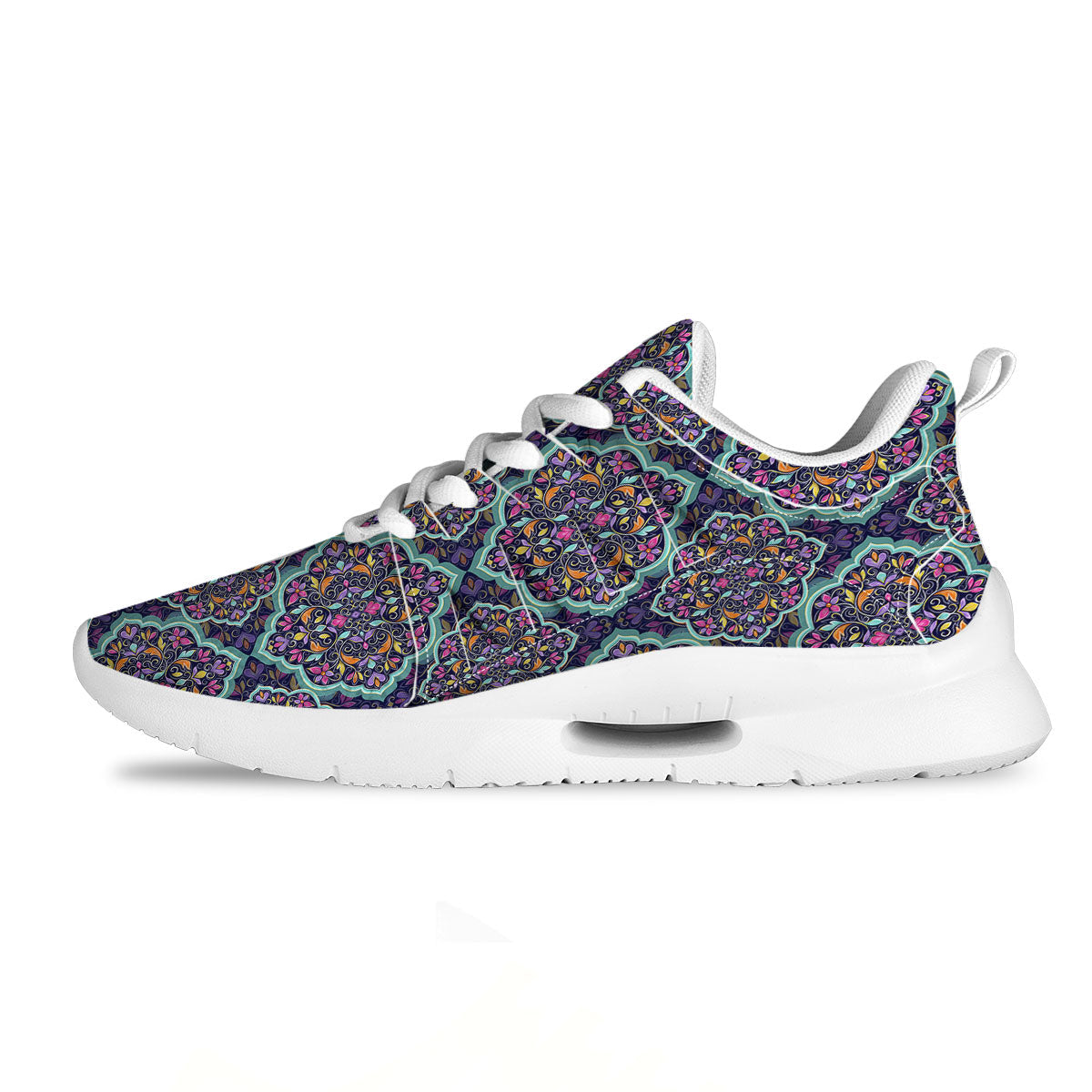 Mandala Bohemian Purple Print Pattern Tennis Shoes-grizzshop