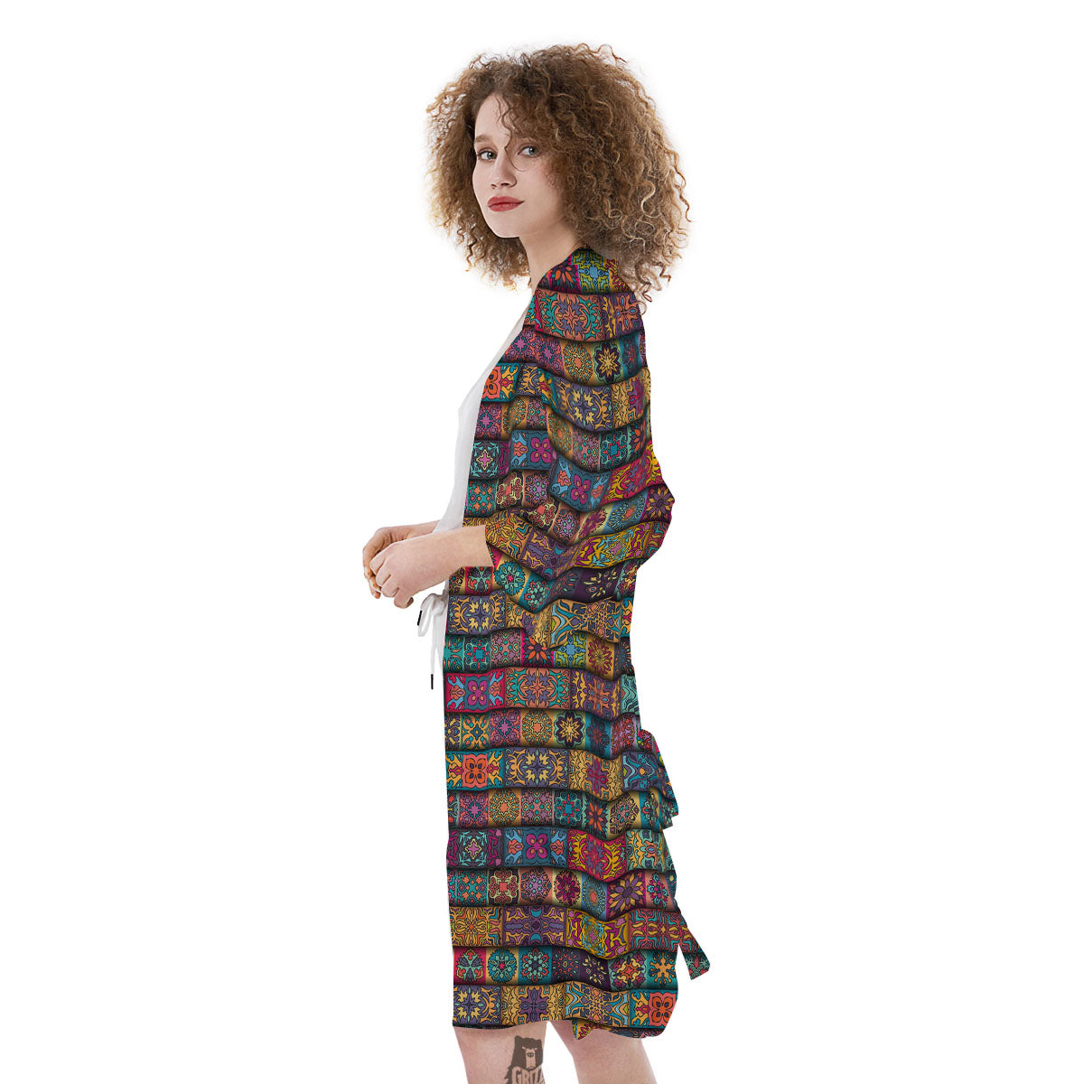 Mandala Bohemian Rectangle Print Pattern Kimono-grizzshop