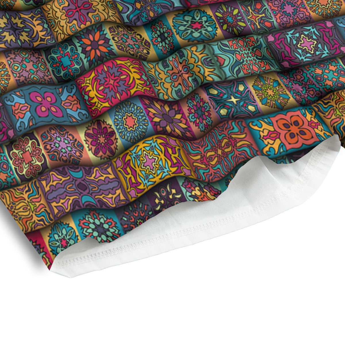 Mandala Bohemian Rectangle Print Pattern Men's Athletic Shorts
