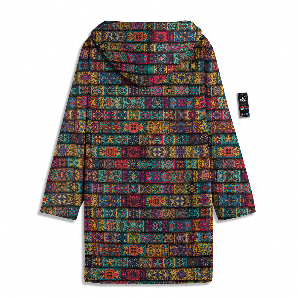 Mandala Bohemian Rectangle Print Pattern Men's Windbreaker Jacket-grizzshop